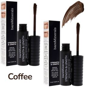 BARE MINERALS STRENGTH & LENGTH SERUM-INFUSED BROW GEL COFFEE 0.16 OZ NIB